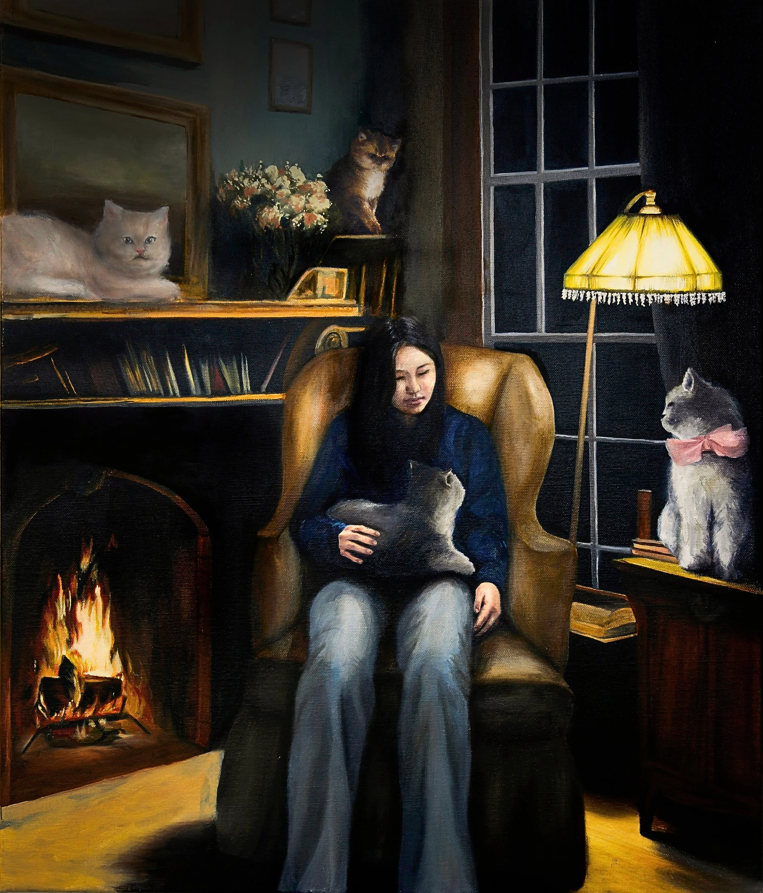 Contemplation by the Fireside