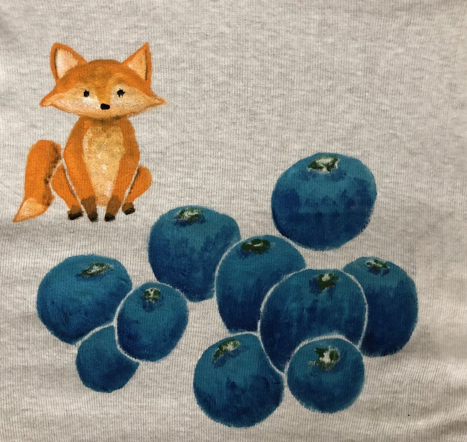 "Blueberry Fox", Acrylic paint on Fabric - Laura Cerrano 