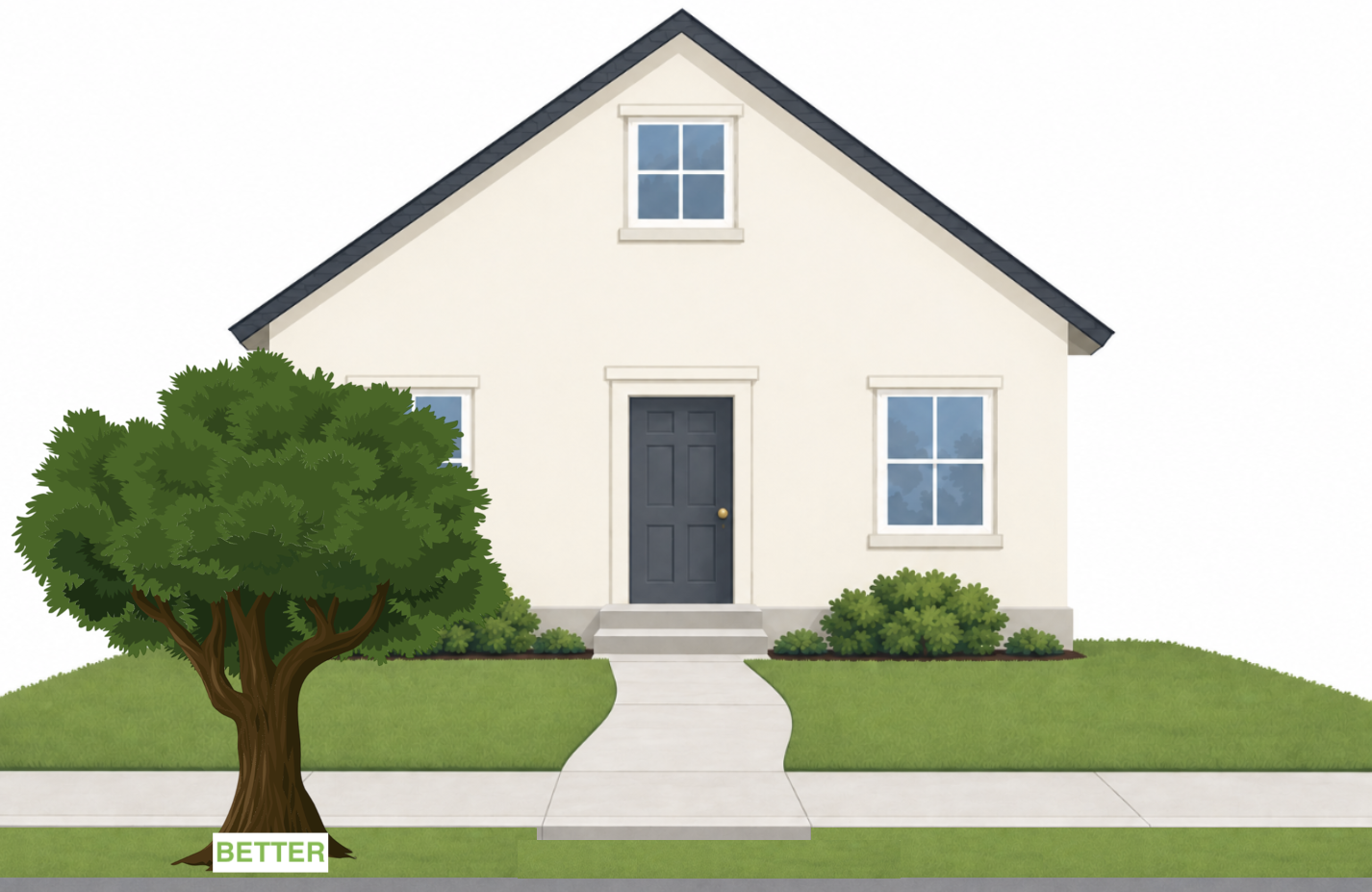 tree Placement feng shui front yard home