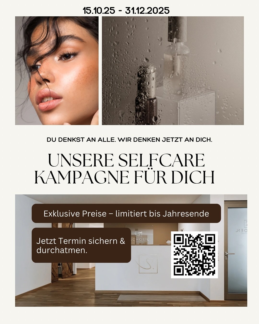 Liebevoller Reminder. 
Du bist wichtig! ✨
Es darf um dich gehen! ✨
Du musst dir &bdquo;me- time&ldquo; nicht verdienen! ✨
Du bist genauso richtig wie du bist! ✨

Geh raus und zeig der Welt wie toll du bist! ❤️
Und buch dir endlich den Termin f&uuml;r