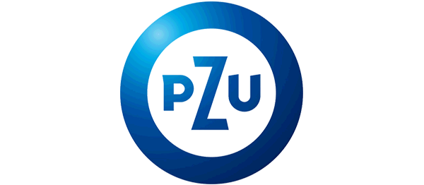 Logo with blue circular border and the letters 'PZU' inside.