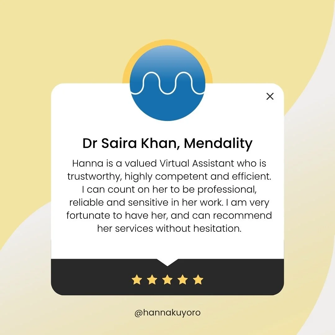 I&rsquo;m so grateful to work with amazing people who value what I do 💛

Here&rsquo;s what Dr Saira Khan from @mendalityclinic has shared about our work together. 

It&rsquo;s an honour to support professionals with reliable, high-quality services t