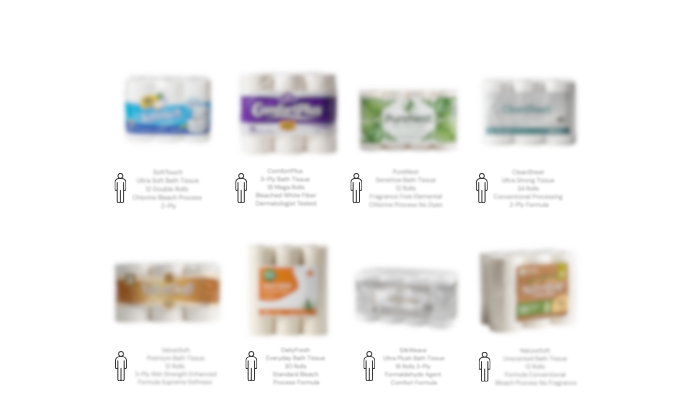 Illustration of assorted toilet paper packages, examples of household products Unplastic Labs investigates.