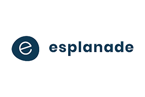Esplanade logo with a blue circular icon containing a white lowercase 'e' and the word 'esplanade' next to it.