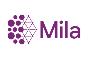 Mila logo with a purple circular pattern and text.