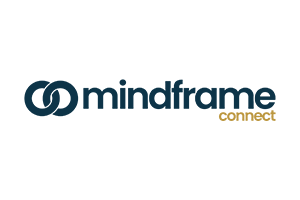 Mindframe Connect logo with two interlinked circles and text branding