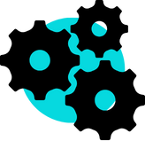 Abstract blue and black artistic design with irregular organic shapes