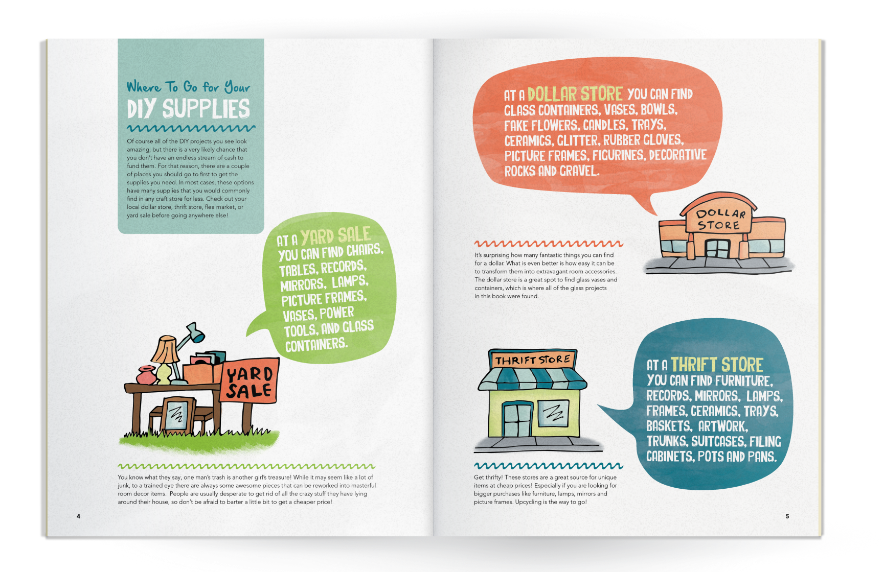 Where to go for DIY supplies page spread 