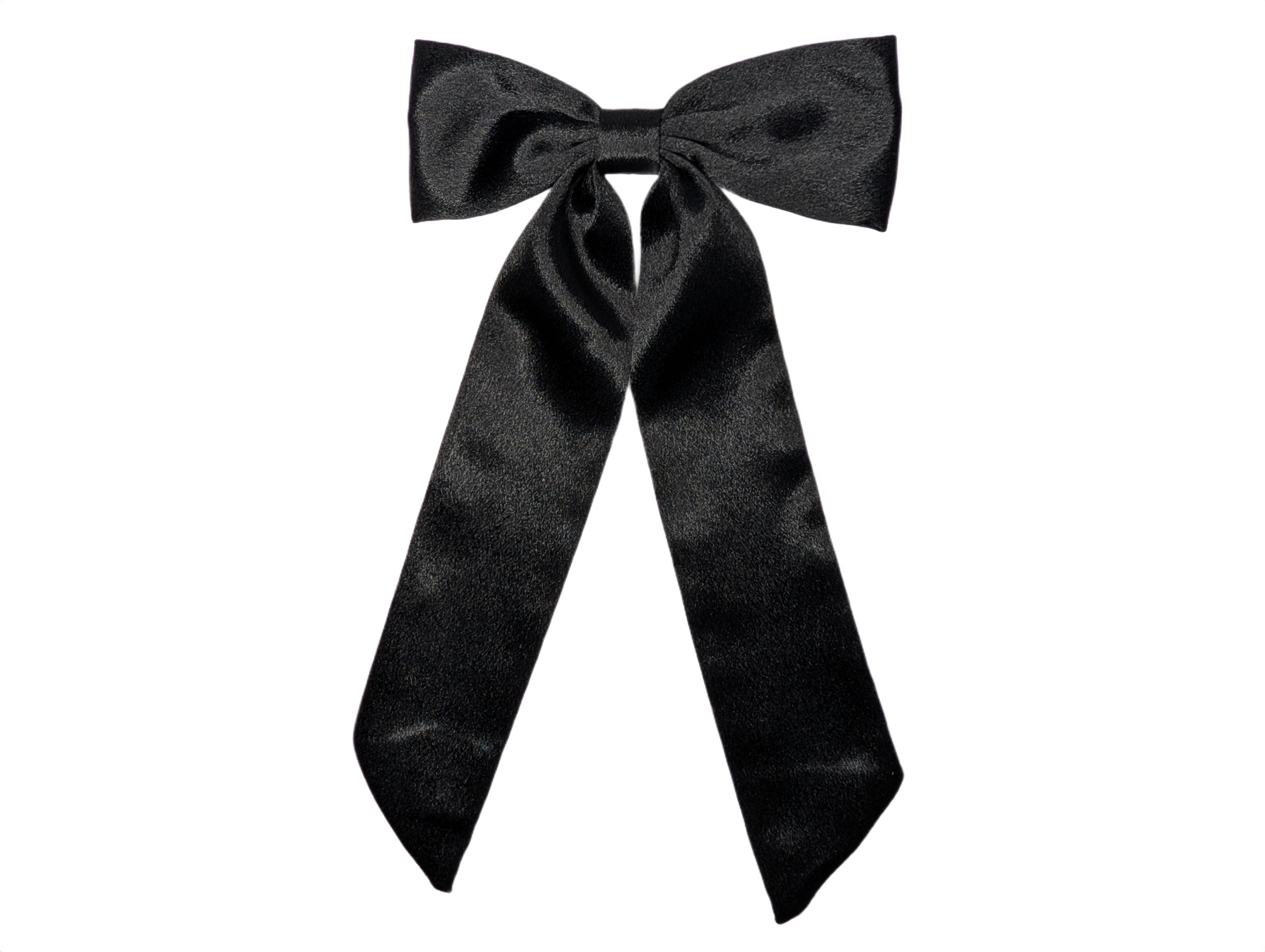 Luxury Satin Long Tail Bow Clip