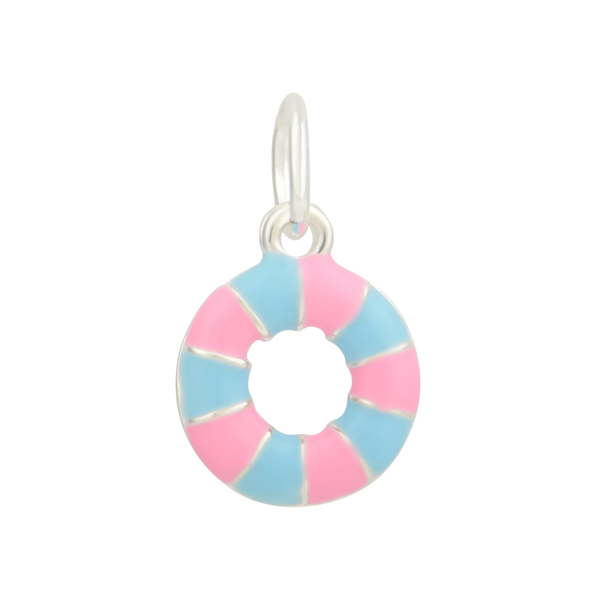 3D Color Enamel Stripe Swim Ring Charms