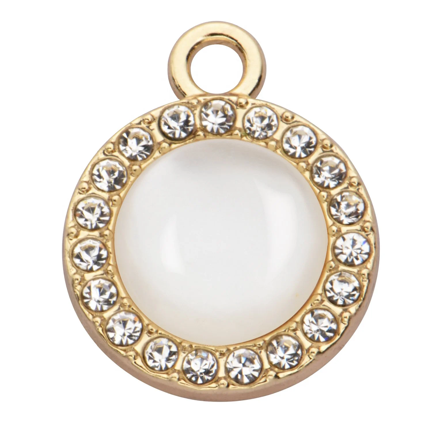 Round Cat Eye Gemstone Crystal Charms