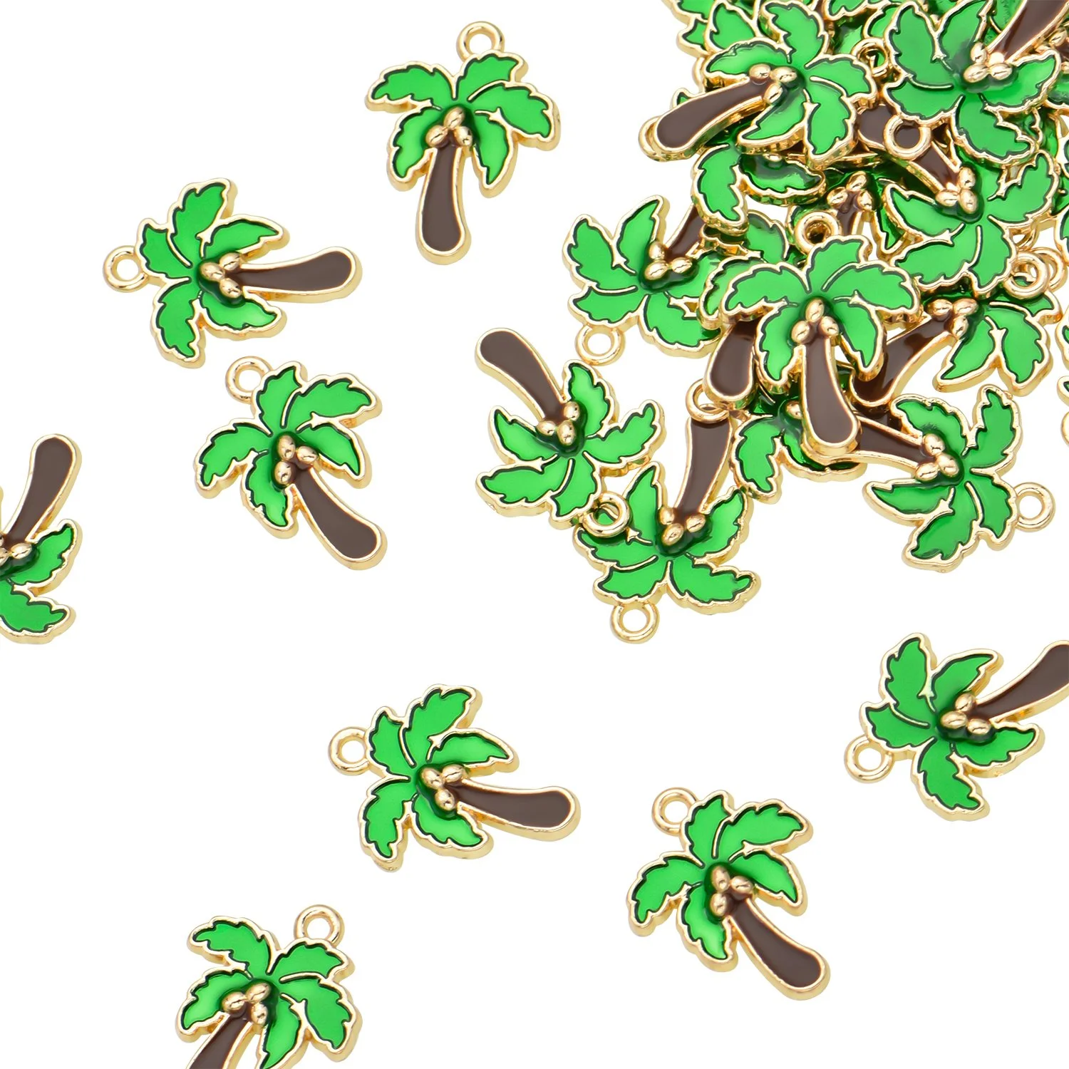 Color Enamel Coconut Tree Charms