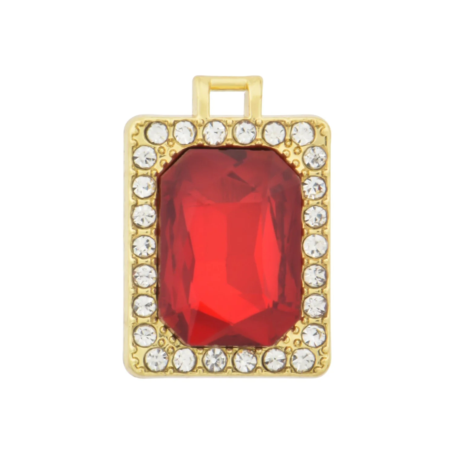 Large Rectangular Colored Crystal Pendant Charms
