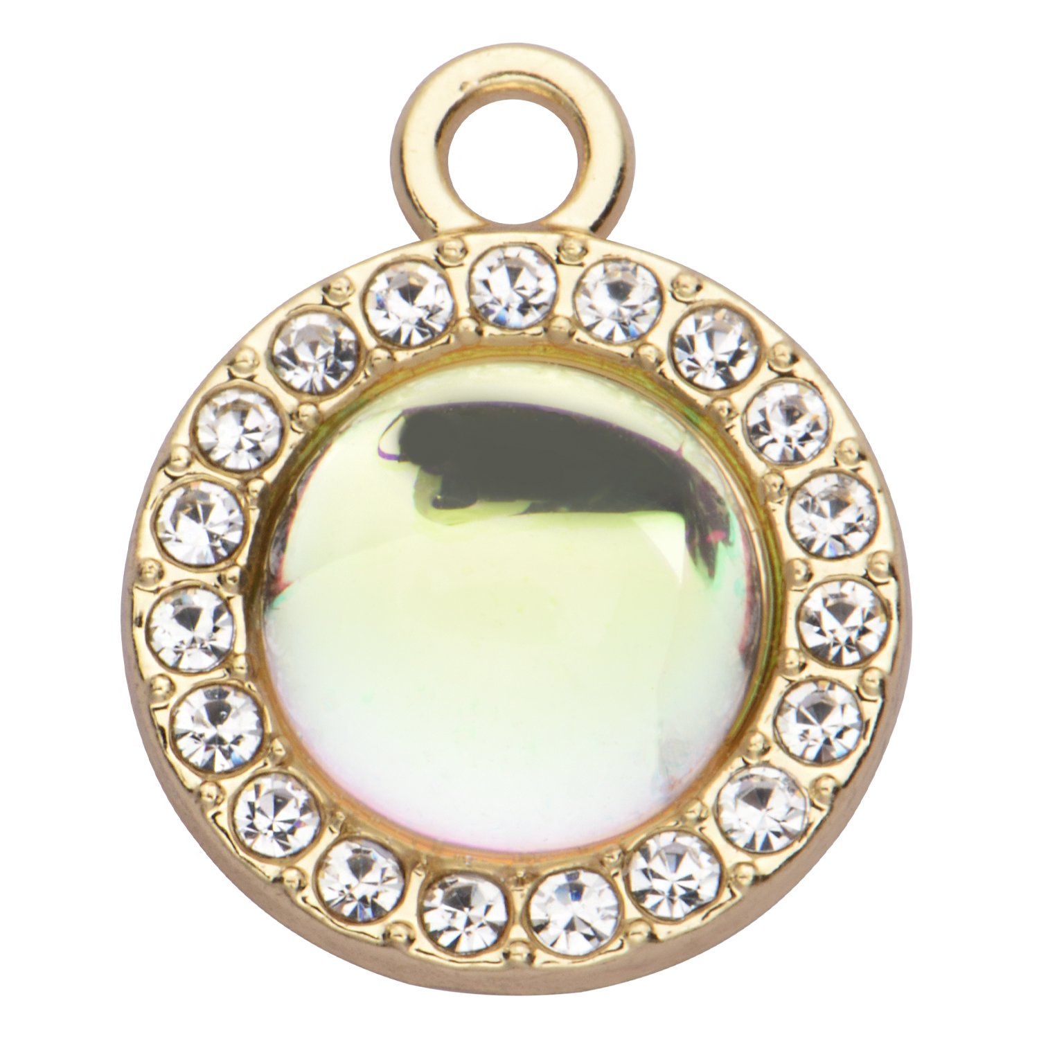 Round Green Gemstone Crystal Charms