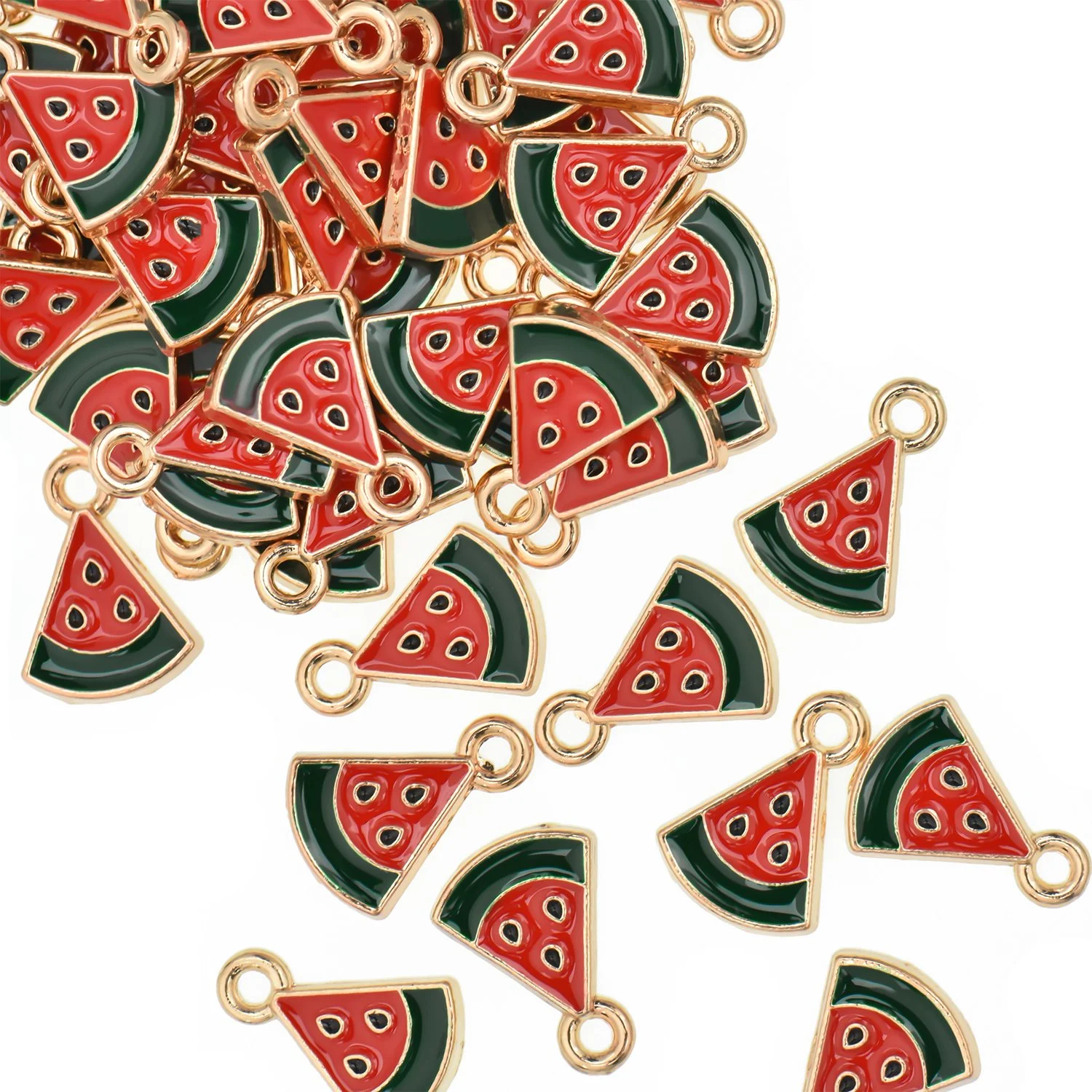 Color Enamel Watermelon Slice Charms