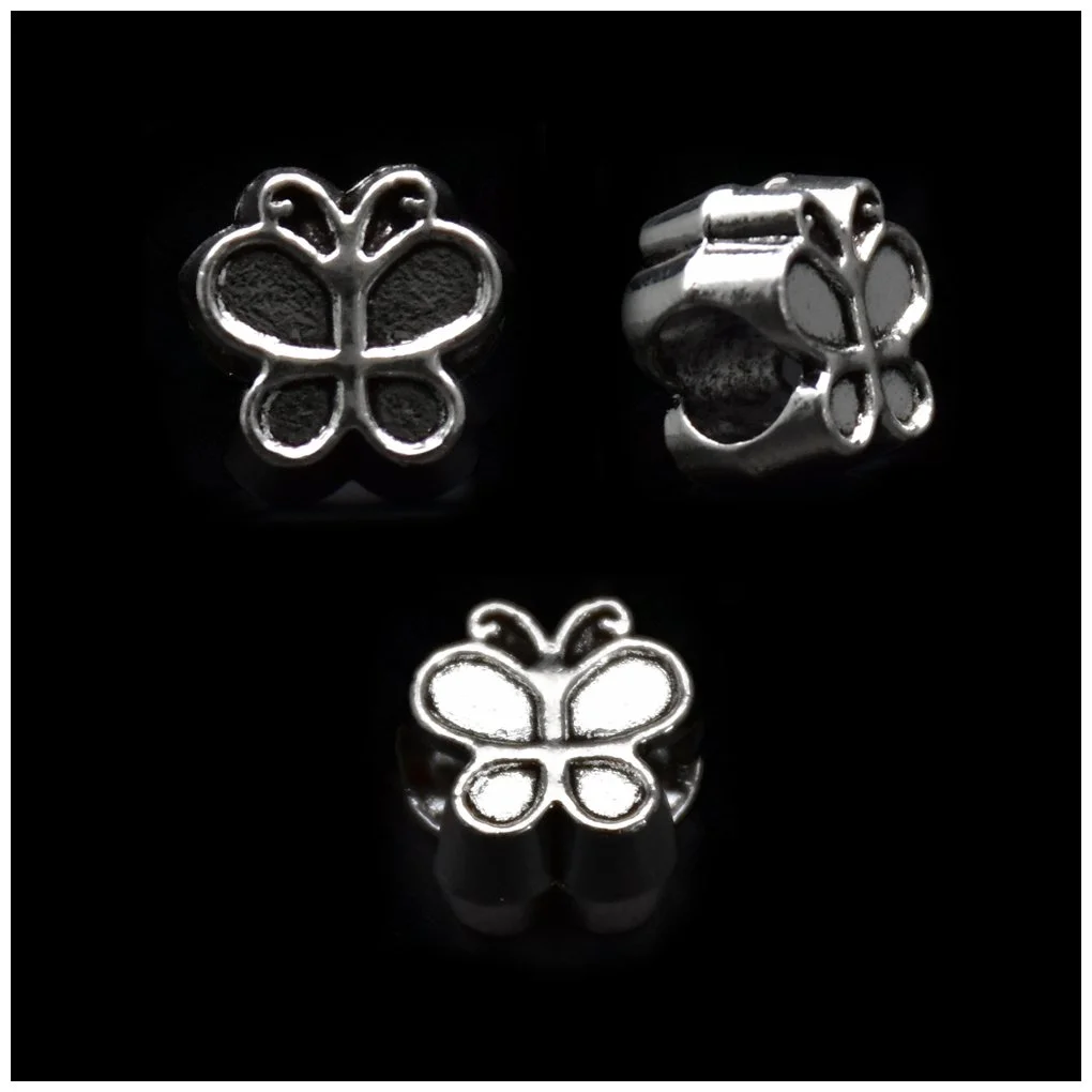 Butterfly Tibetan-style Silver Loose Spacer Beads