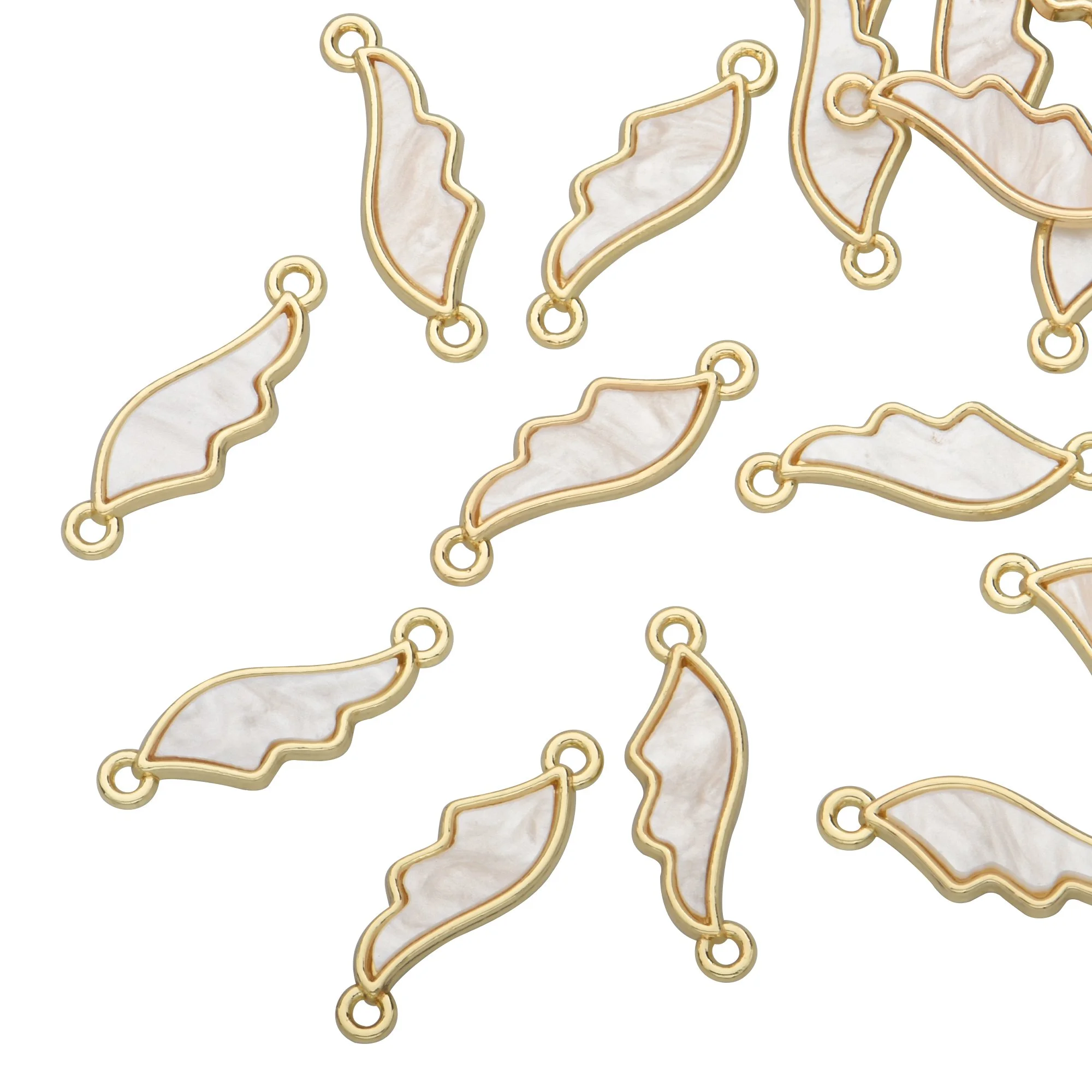 Carved Shell Angel Wings Charms