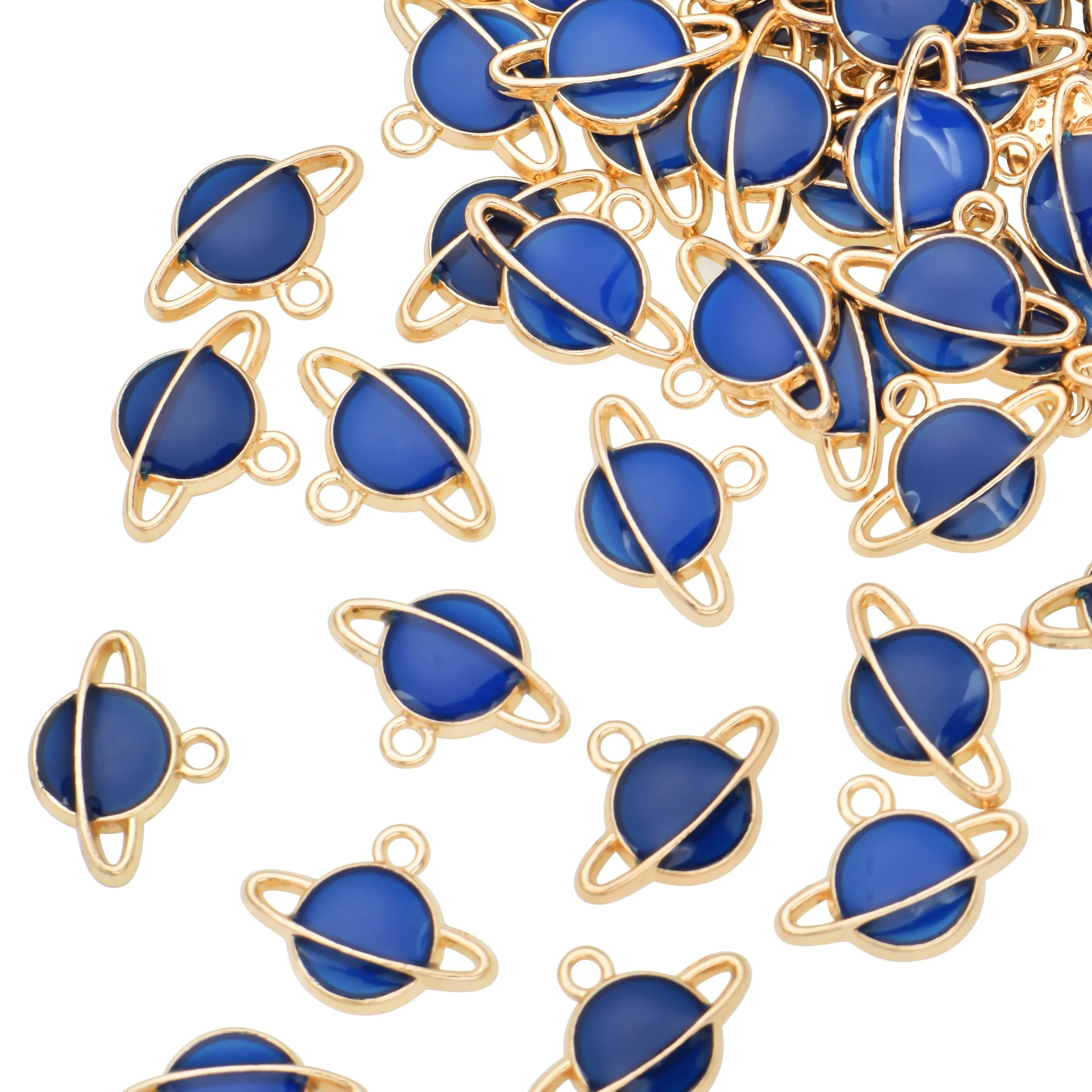 Color Enamel Blue Planet Charms