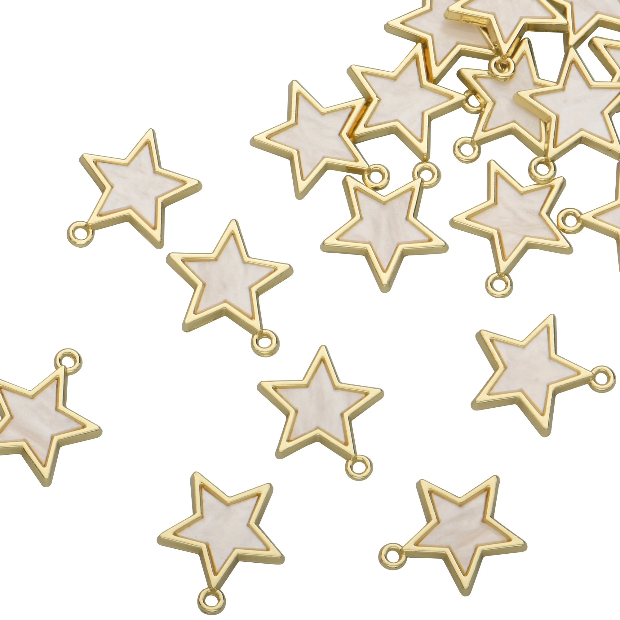 Carved Shell Star Shape Pendant Charms