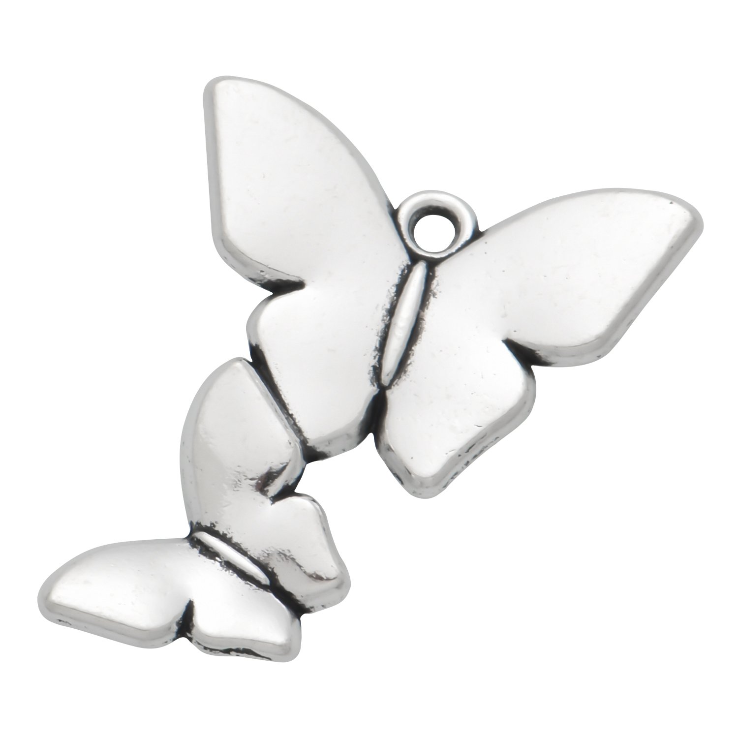 Antique Silver Pair of Butterflies Charms
