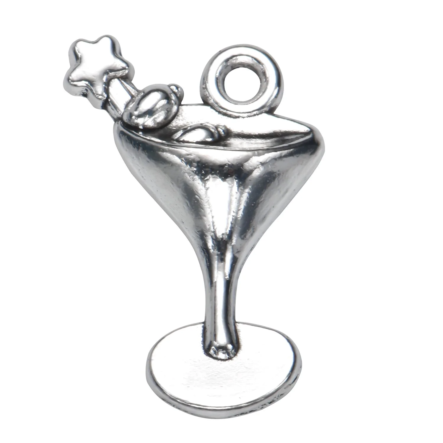 Antique Silver Cocktail Martini Wine Cup Charms
