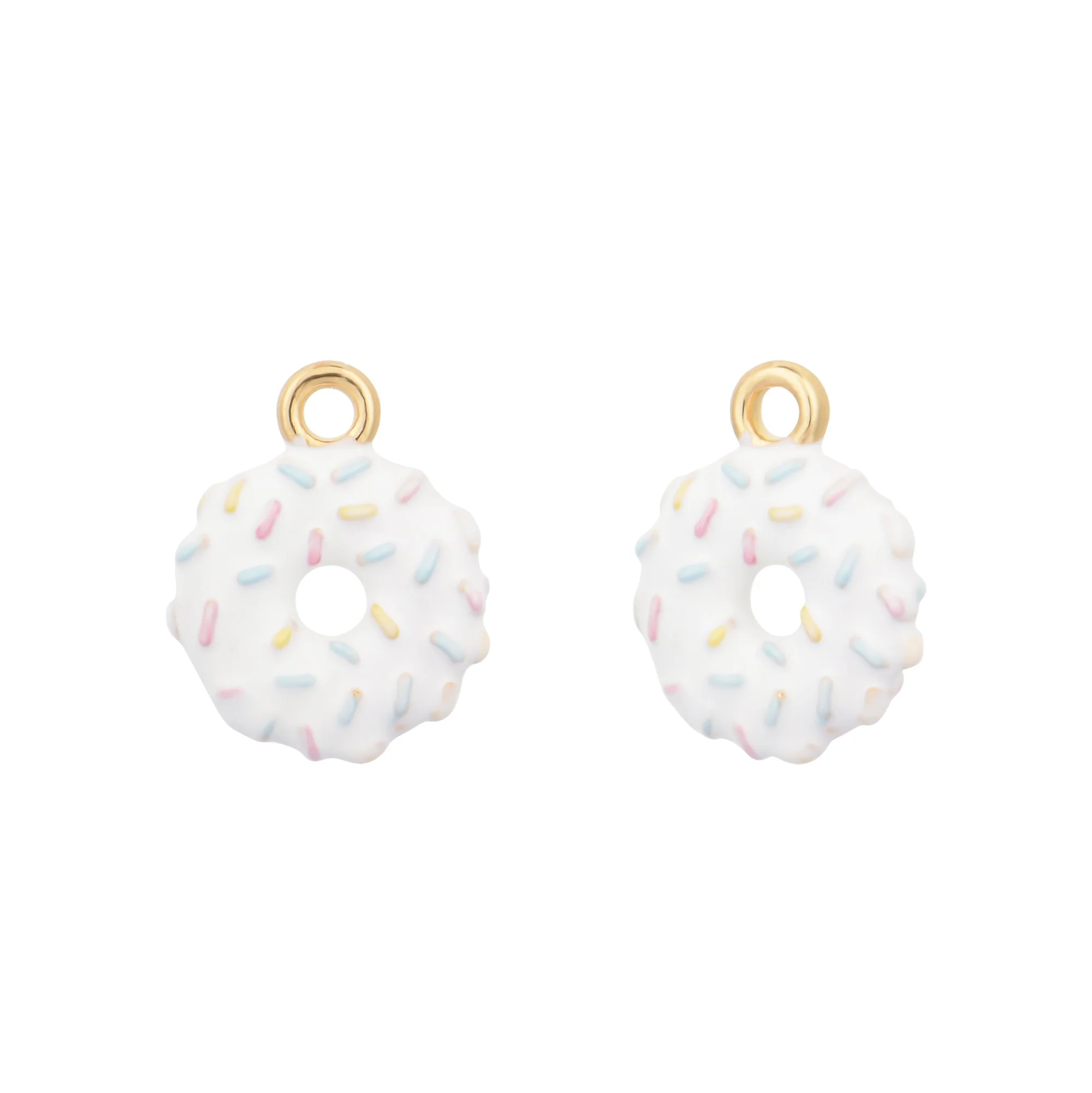 3D Color Enamel White Sugar Donut