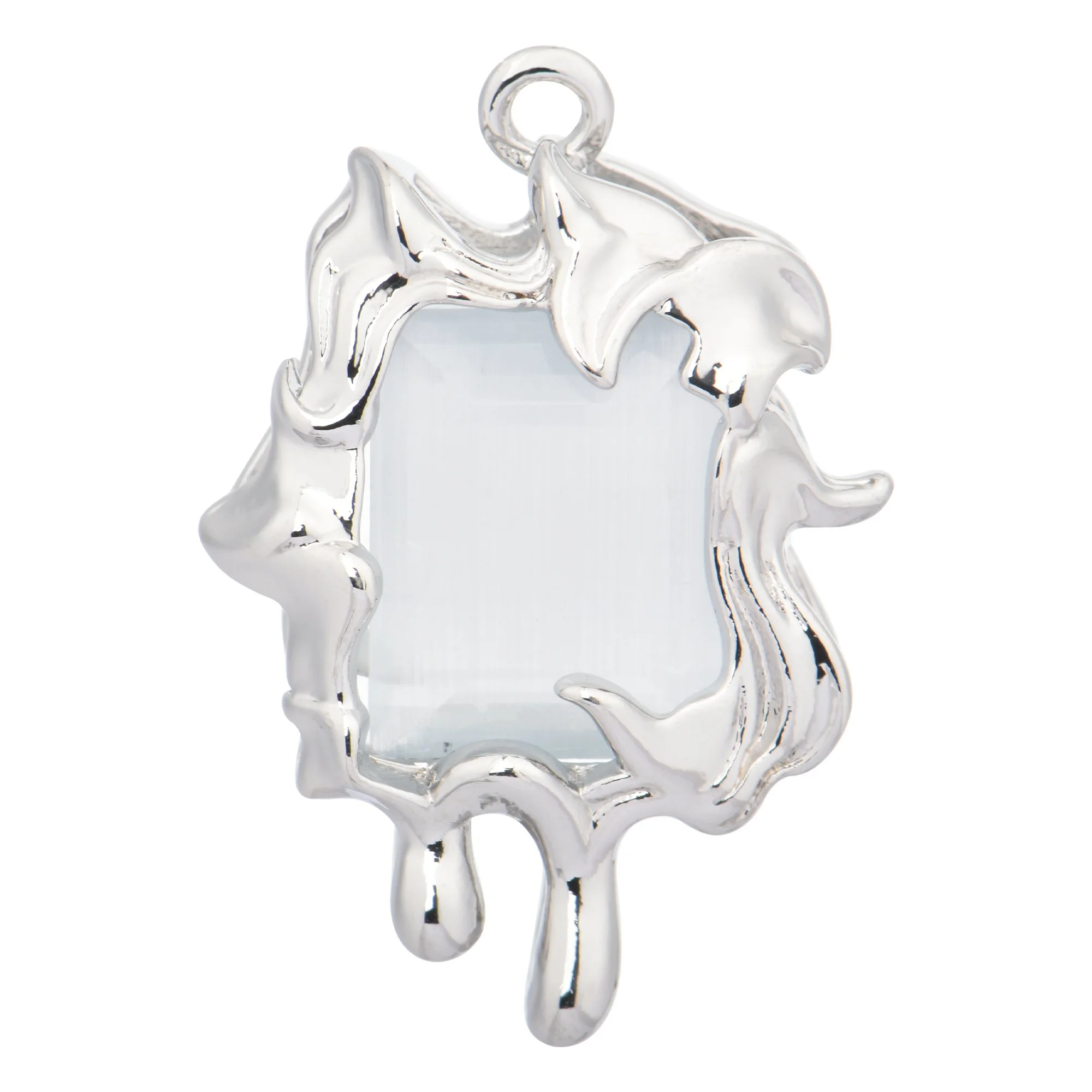 Rectangular Cateye Gemstone Charms