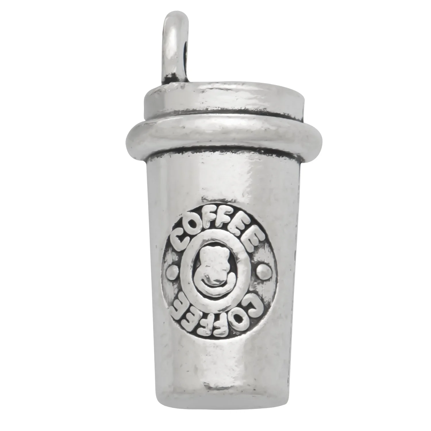 Antique Silver 3D Coffee Cup Charms