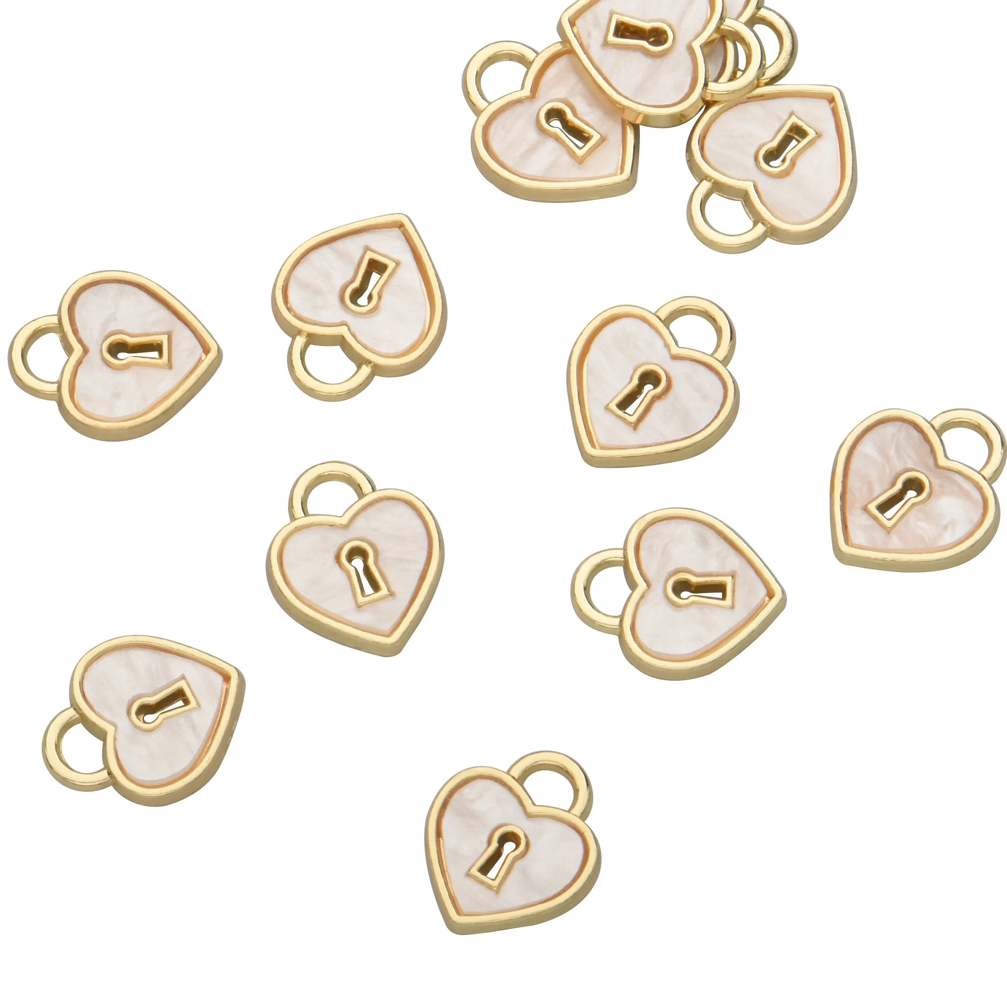 Carved Shell Lock Pendant Charms