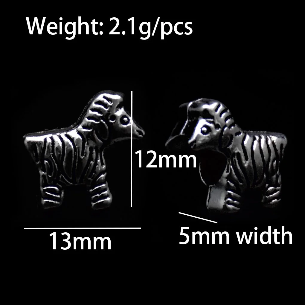 big hole zebra shape and pattern pandora beads with length 13mm width 5mm height 12mm and weight 2.1g
