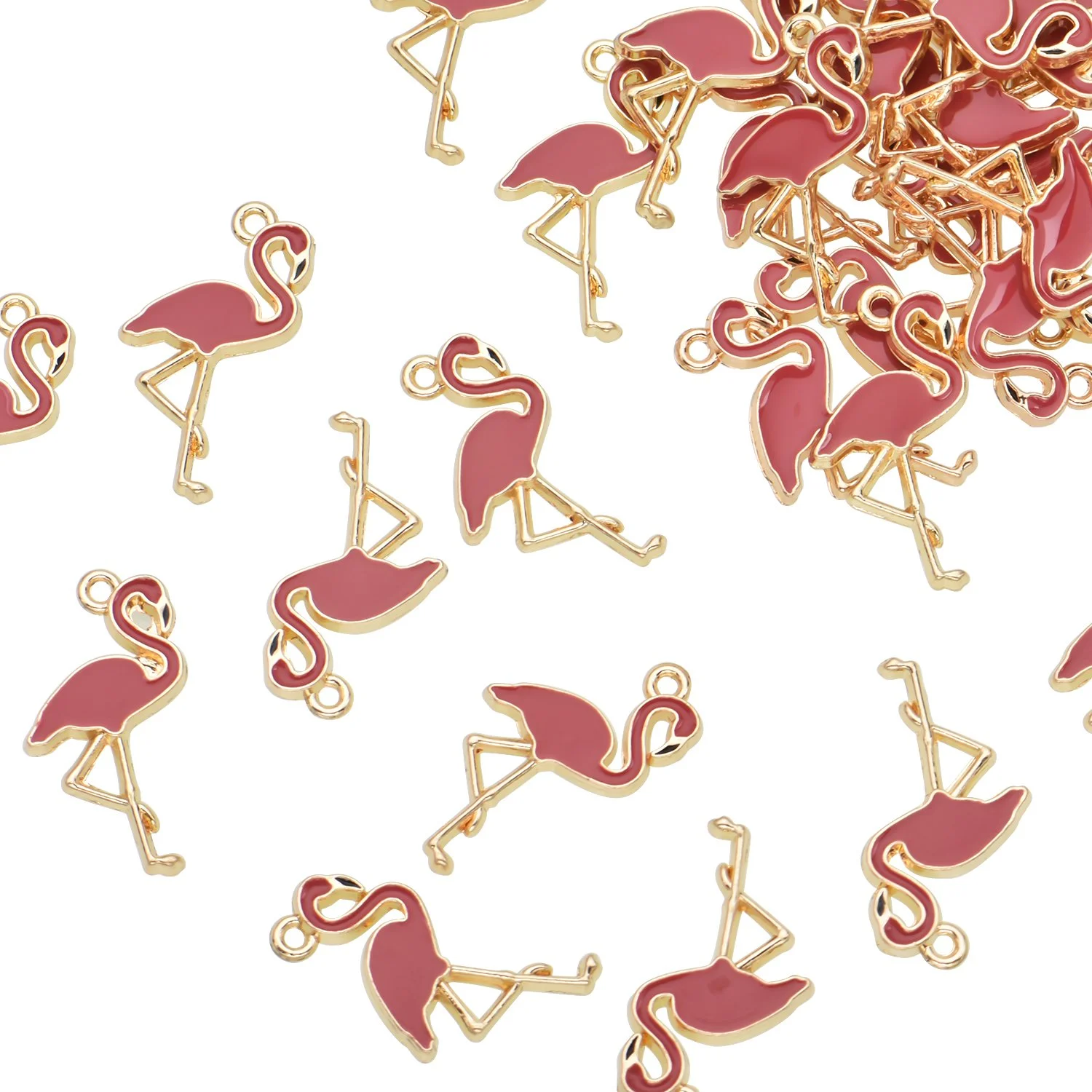 Color Enamel Flamingo Charms