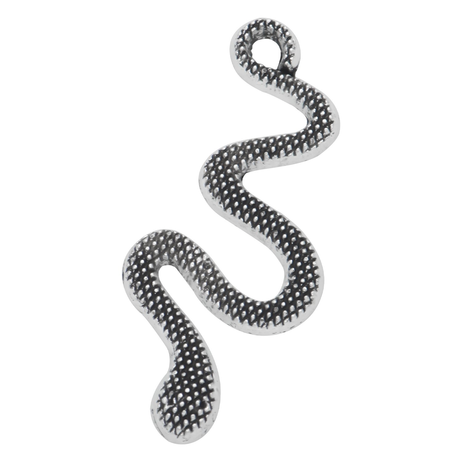 Antique Silver Vivid Snake Charms