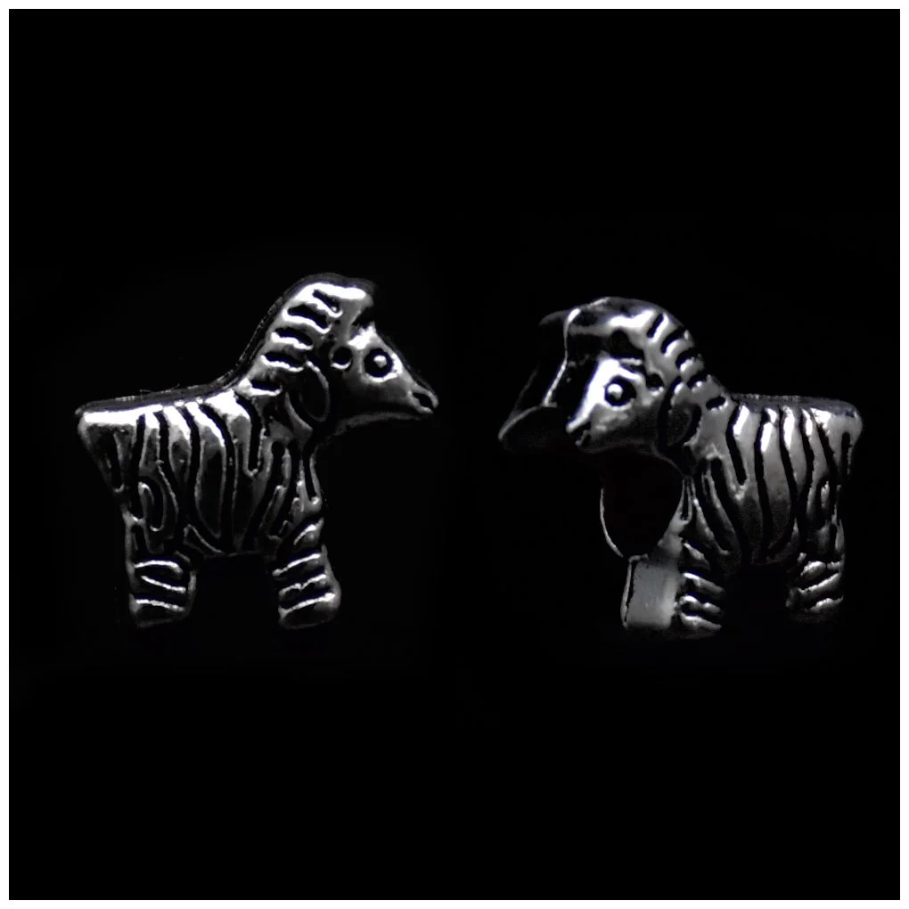 Zebra Tibetan-style Silver Loose Spacer Beads