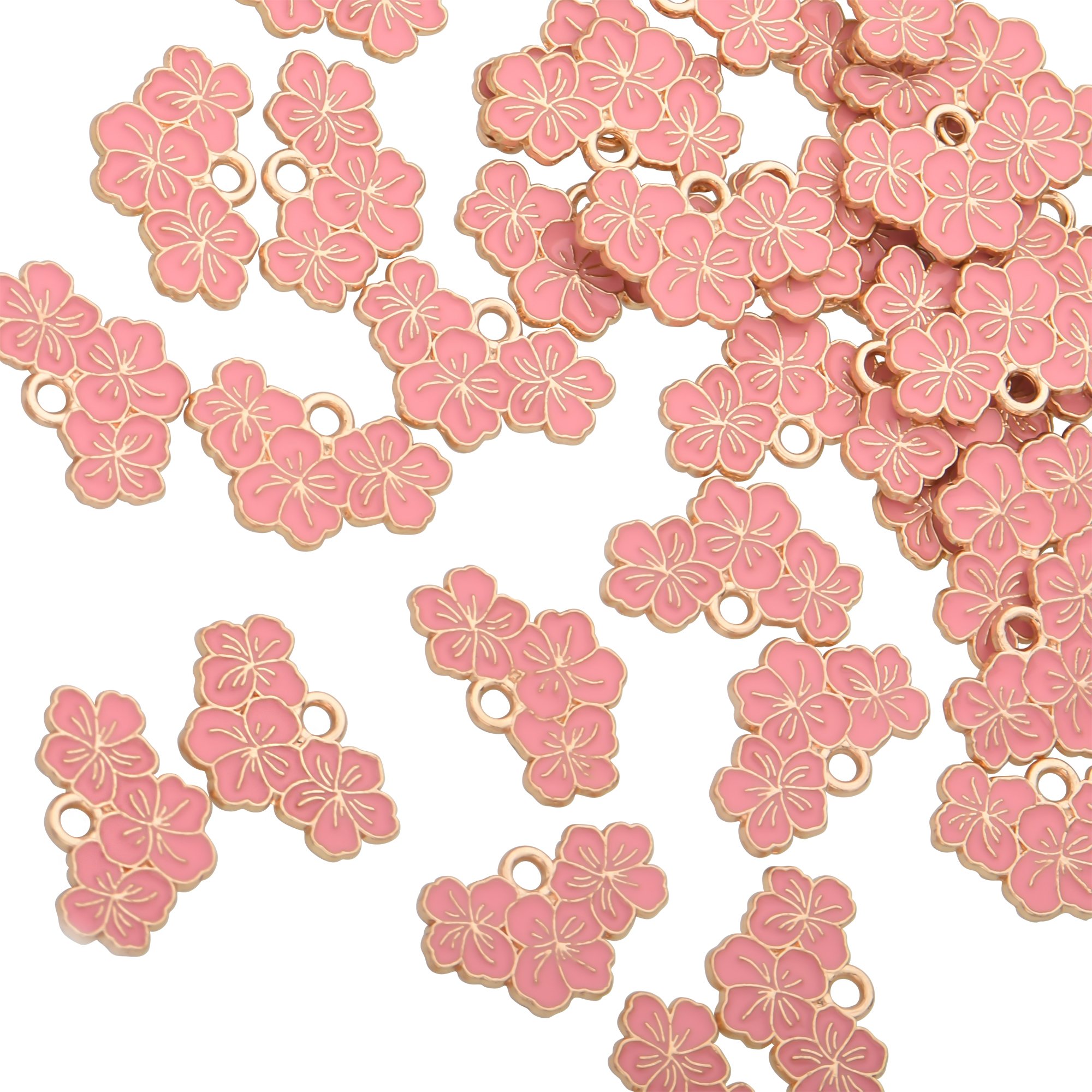 Color Enamel Sakura Flower Charms