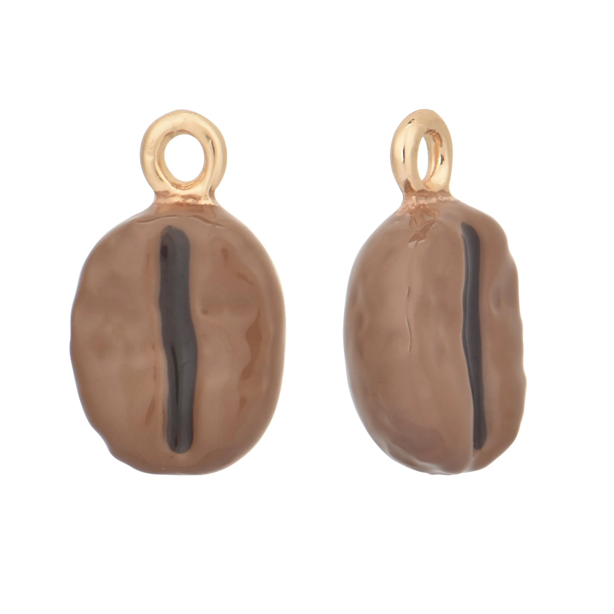 3D Color Enamel Coffee Bean Charms