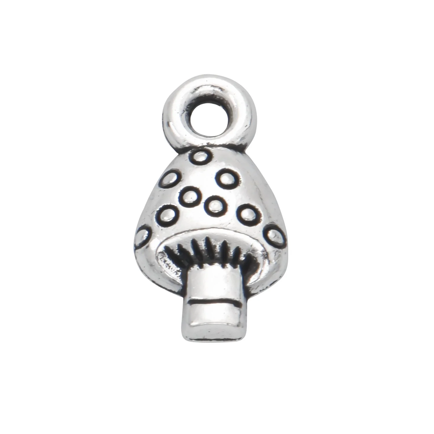 Antique Silver Little Mushroom Charms