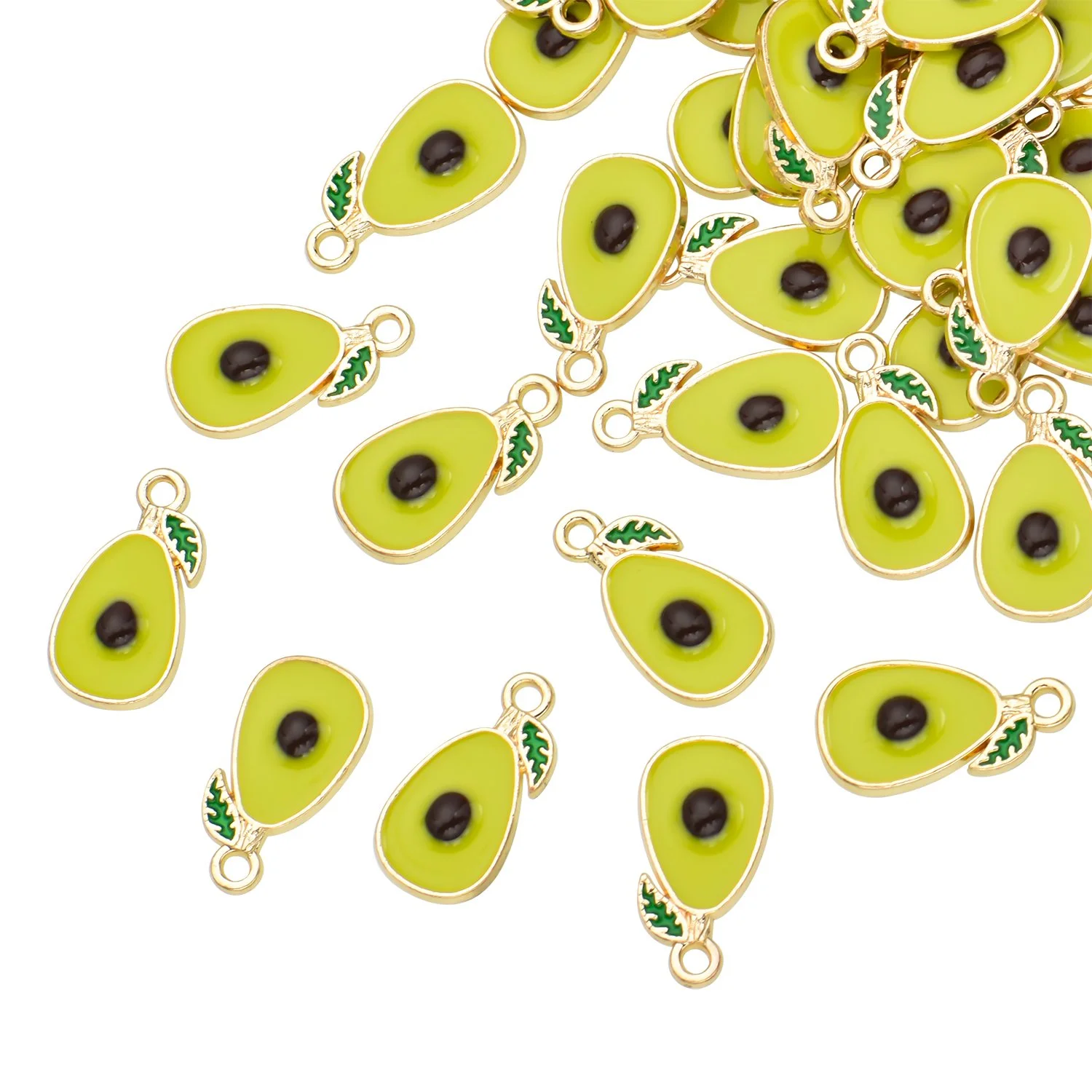 Color Enamel Avocado Charms