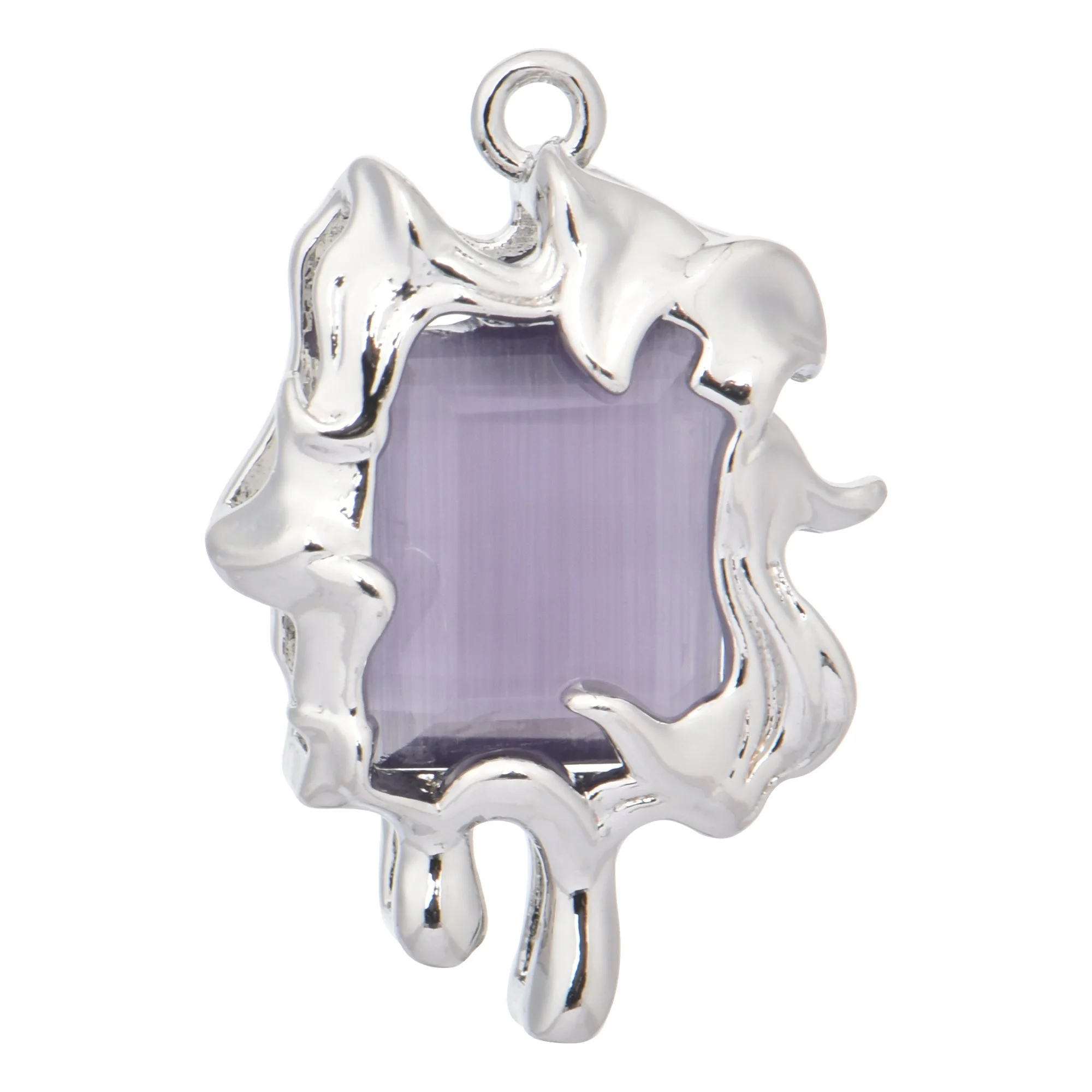 liquid metal natural stone cat eye gemstone design charms