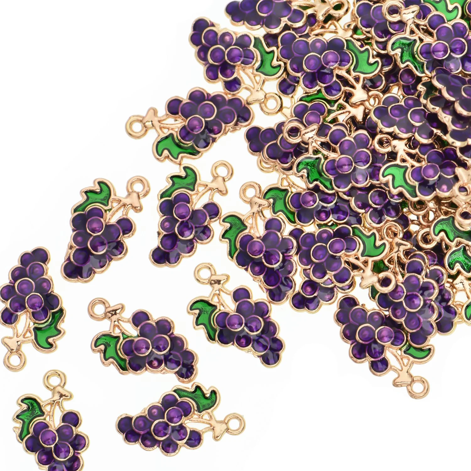 Color Enamel Grapes Charms