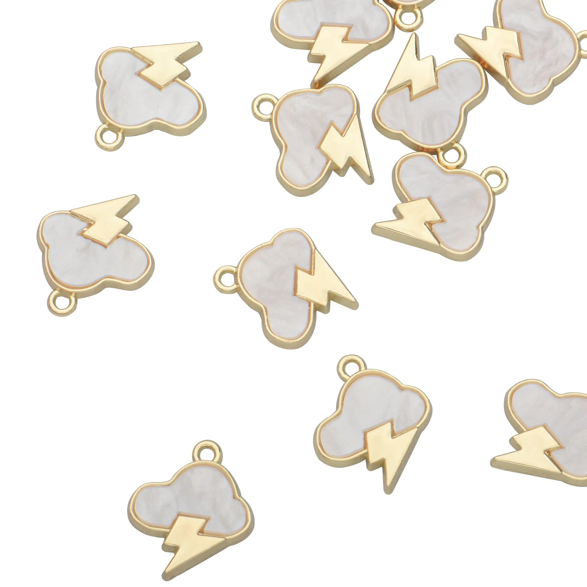 Carved Shell Thunder Cloud Shape Charms