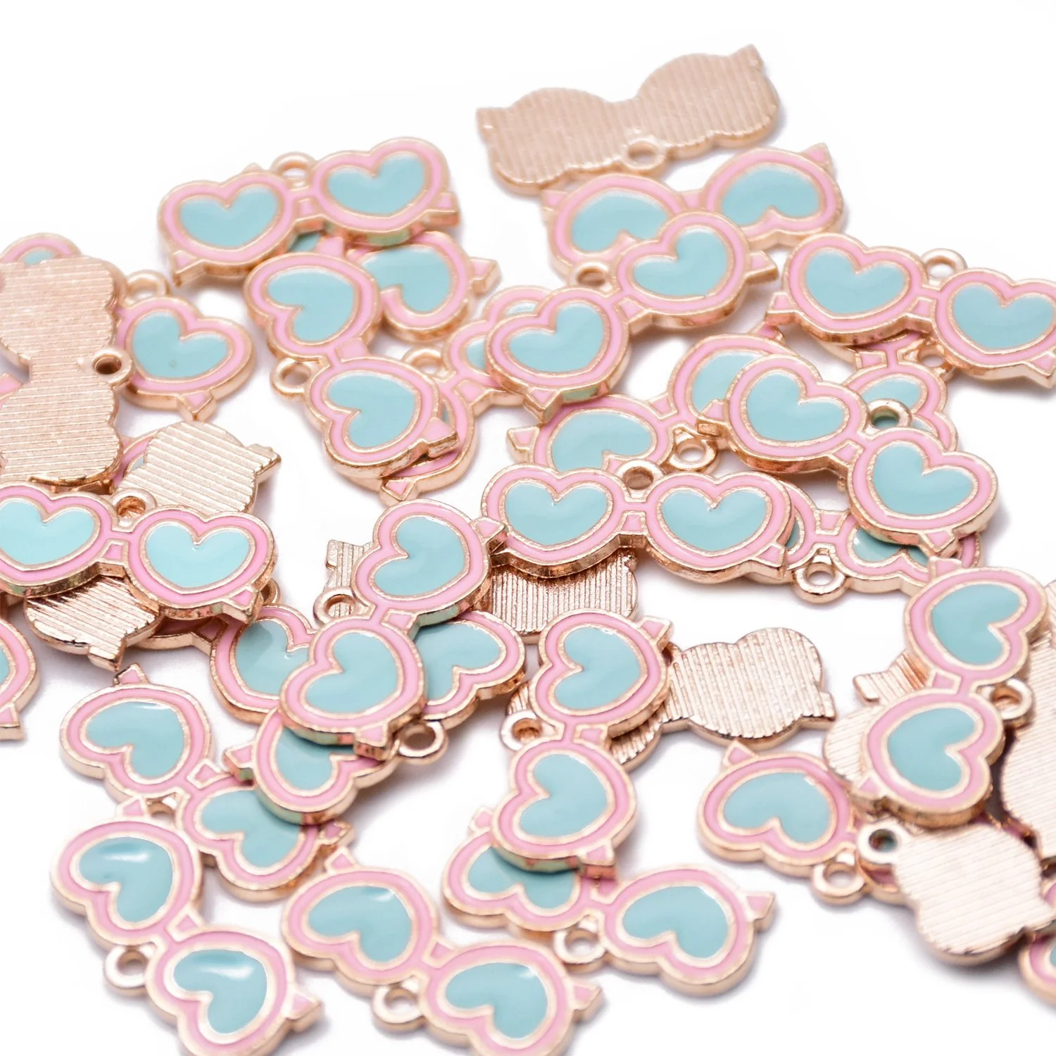 Color Enamel Heart Sunglasses Charms