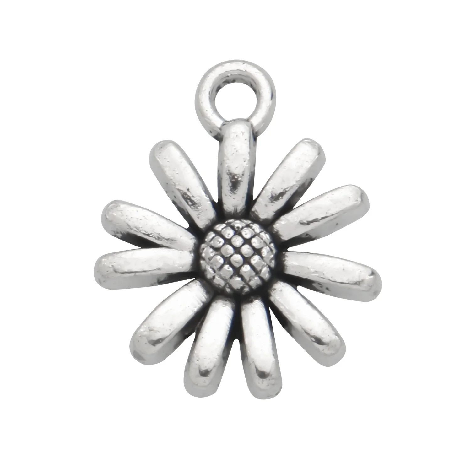 Antique Silver Daisy Flower Charms