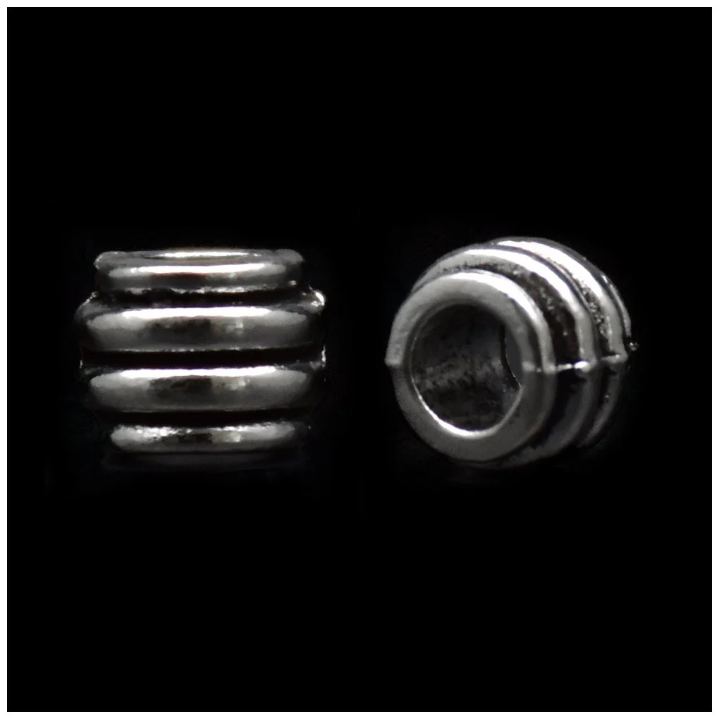 Stripes Tibetan-style Silver Loose Spacer Beads