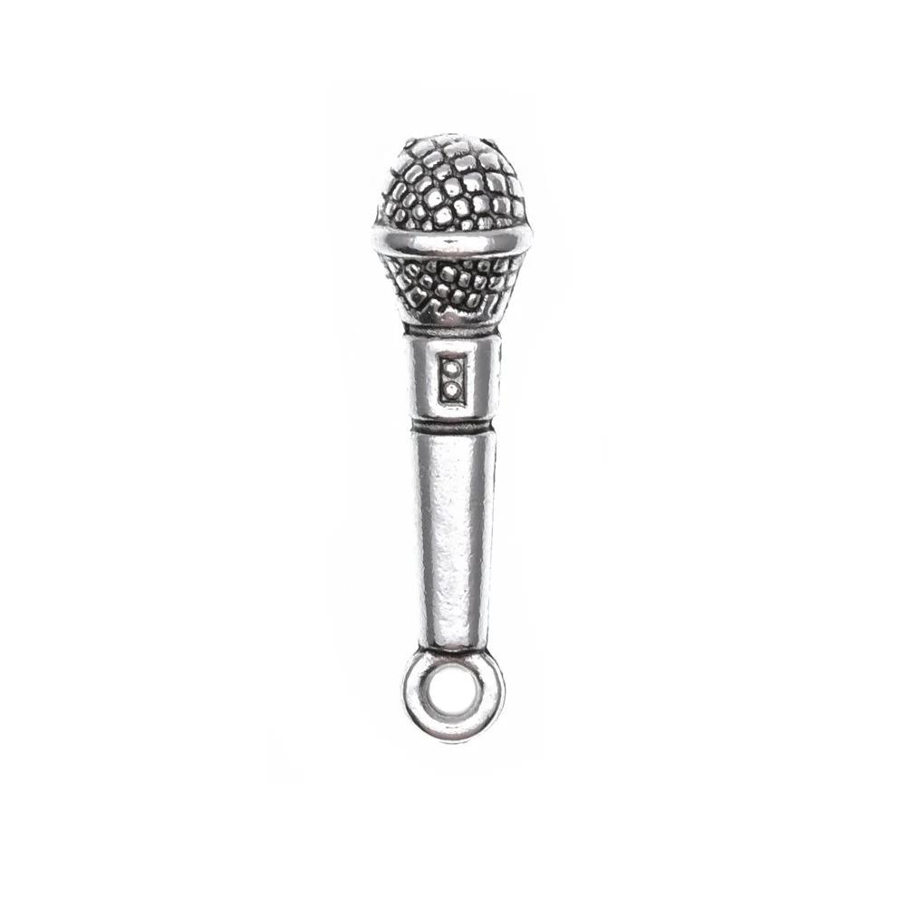 Antique Silver Microphone Charms