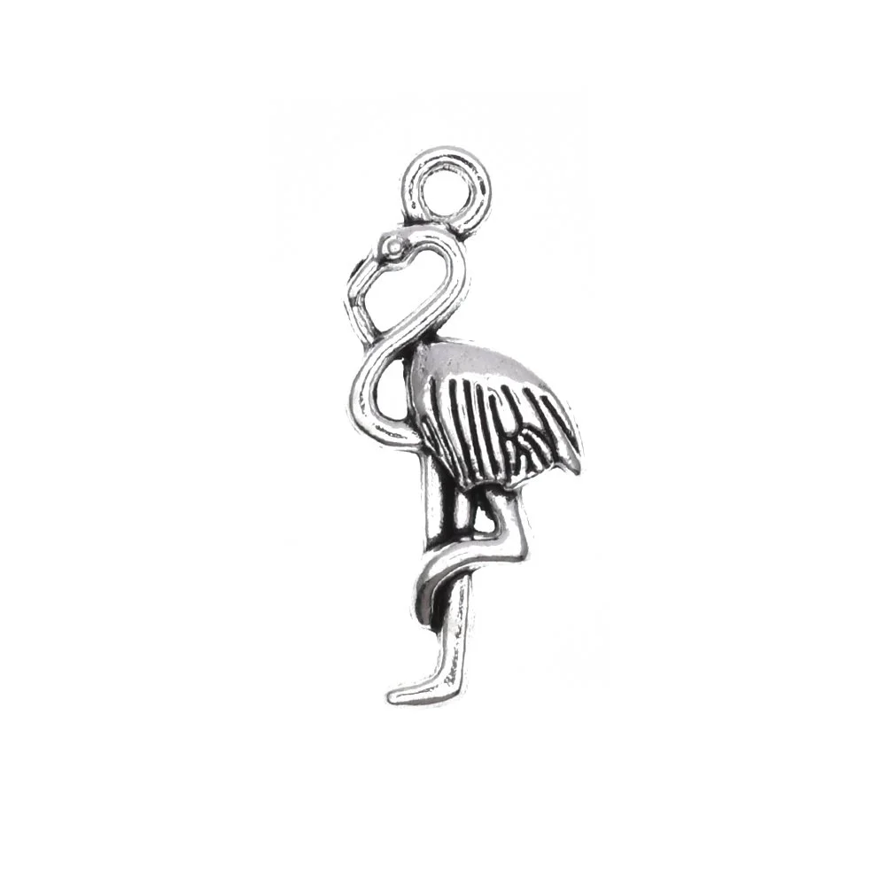 Antique Silver Flamingo Charms