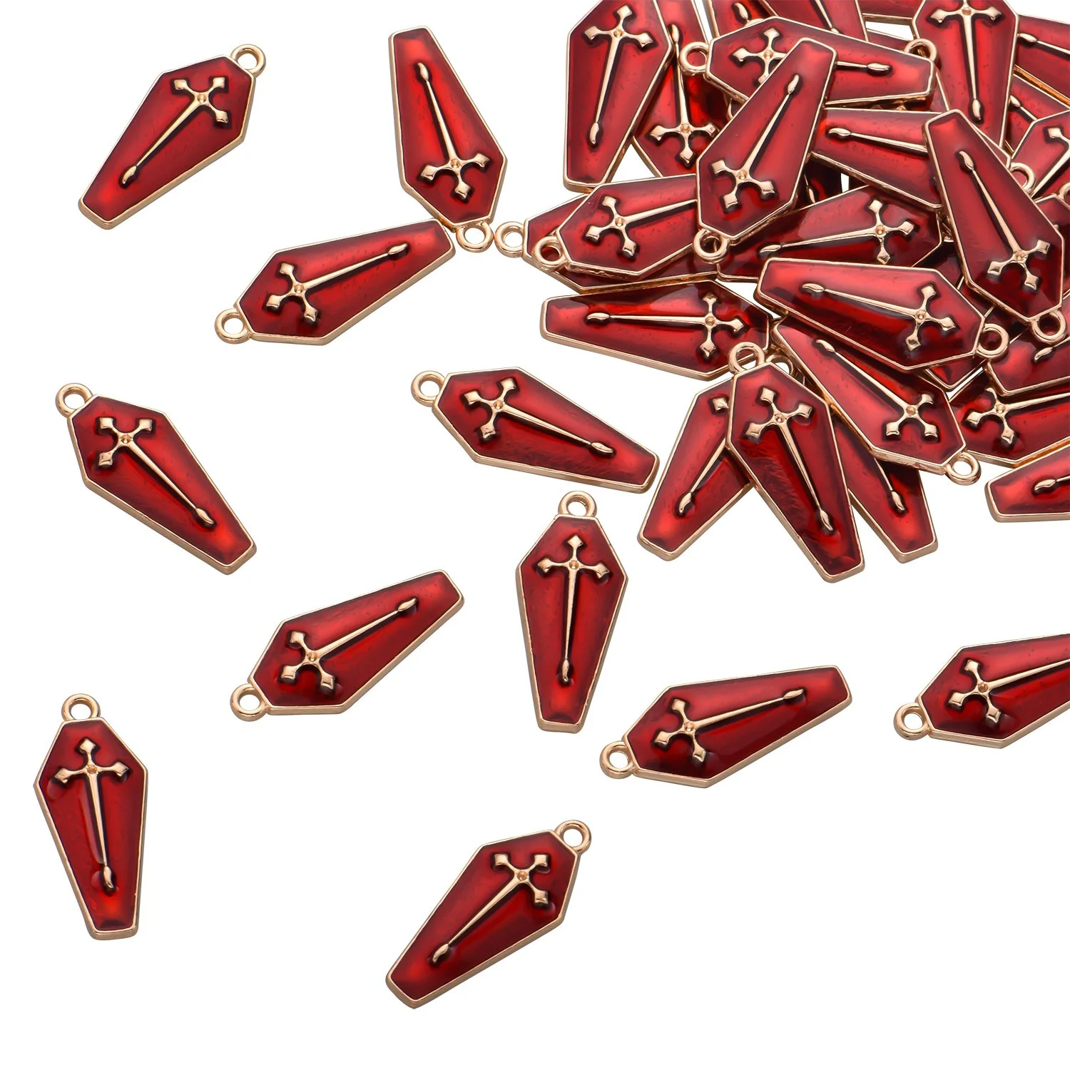 Color Enamel Halloween Coffin Charms