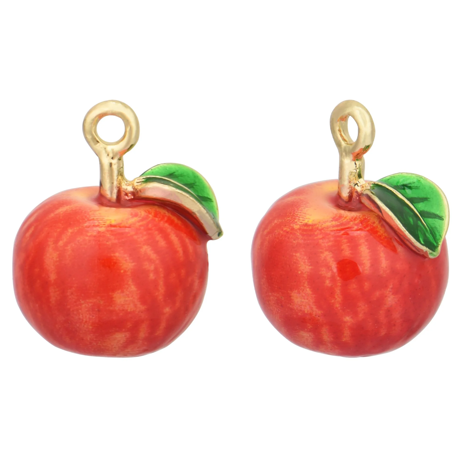 3D Color Enamel Vivid Apple Charms
