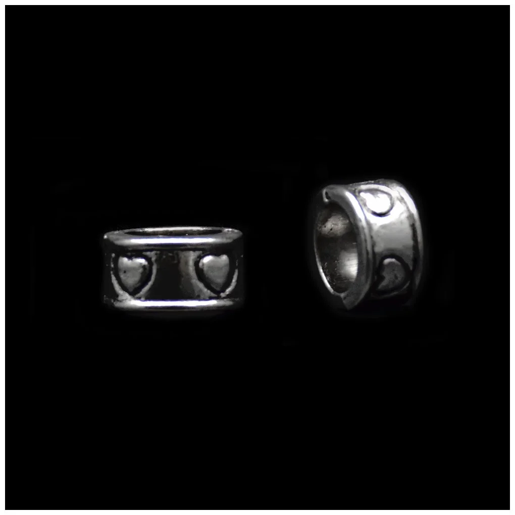 Heart Ring Tibetan-style Silver Loose Spacer Beads