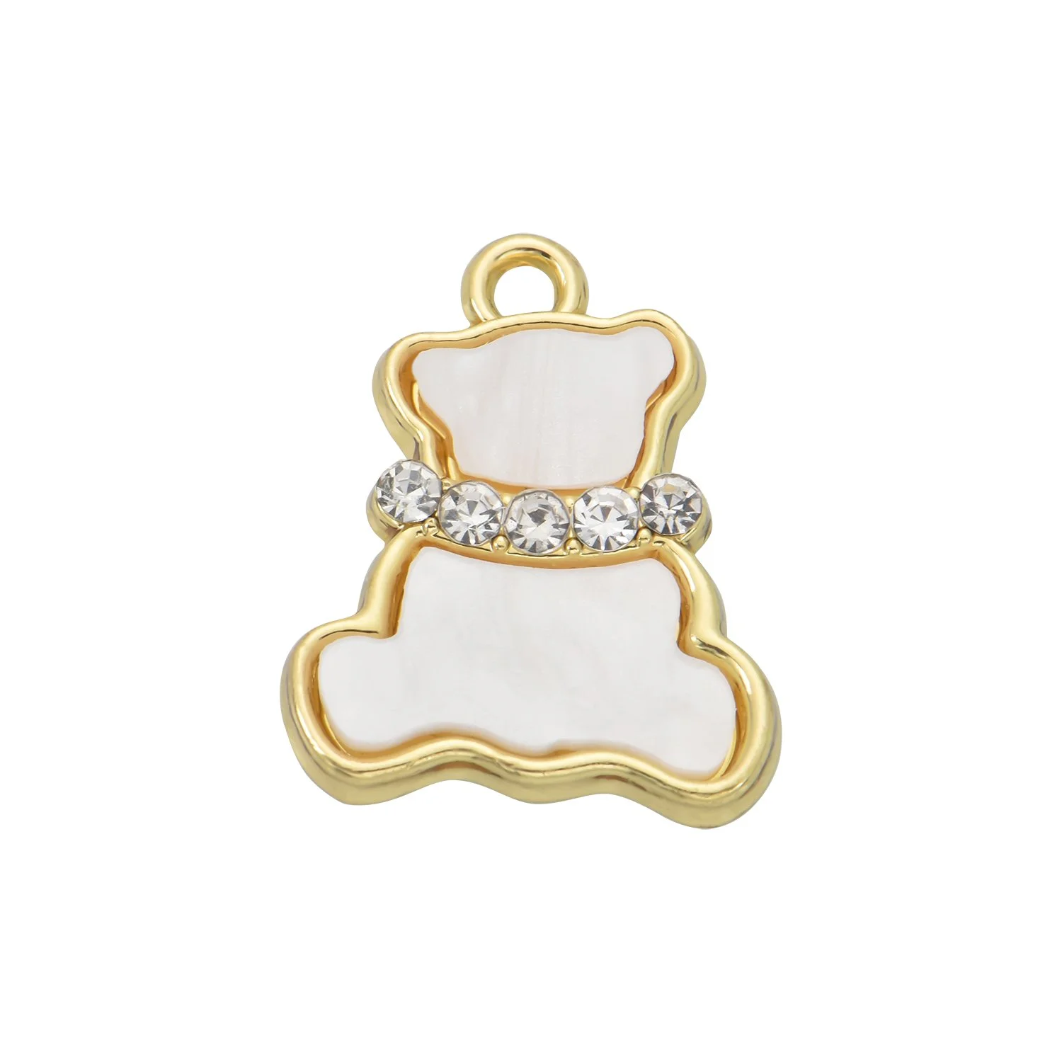 Carved Shell Teddy Bear Shape Charms