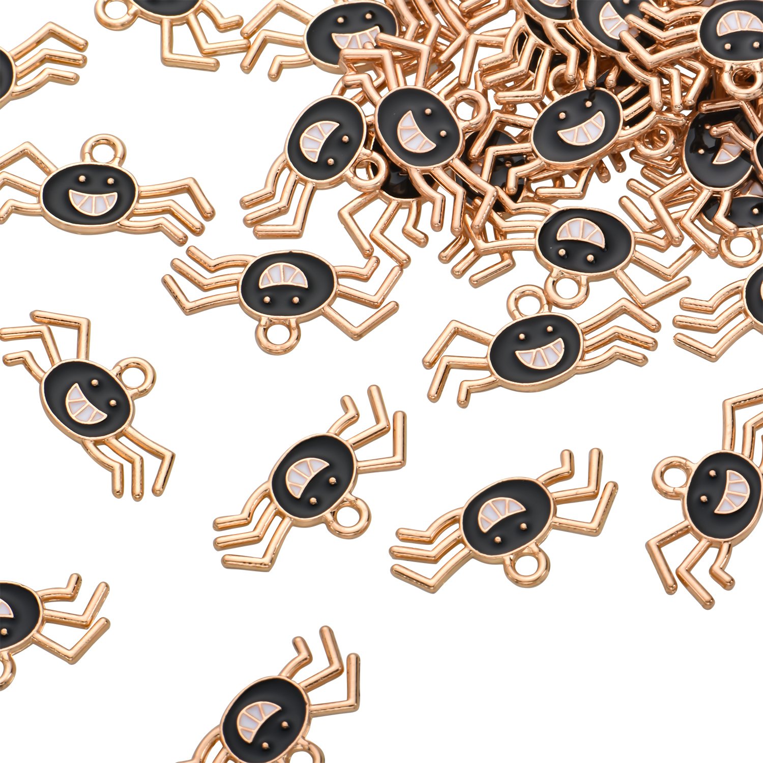 Color Enamel Halloween Spider Charms